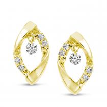 14K Yellow Gold Diamond Dashing Diamonds Earrings