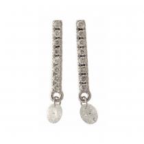 14K White Gold Diamond Dashing Diamonds Earrings