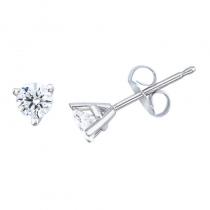 14K White Gold .20 Ct Diamond Martini Setting Stud Earring