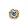 14 Karat Gold Blue Topaz Slide