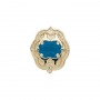 14 Karat Gold Blue Topaz Slide