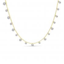 14K Yellow Gold Dashing Diamonds Half Cleopatra 1.99 Ct 18 inch Necklace