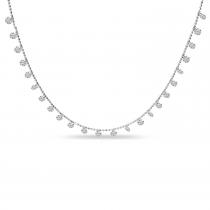 14K White Gold Dashing Diamonds 24 Diamond 1.92 Ct 18 inch Necklace