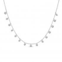 14K White Gold Dashing Diamonds 15 Diamond 0.75 ct 18 inch Necklace