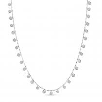 14K White Gold Dashing Diamonds 29 Diamond 2.90 Ct Necklace