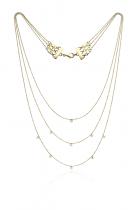 14K Yellow Gold Triple Chain Convertible Dashing Diamonds Necklace