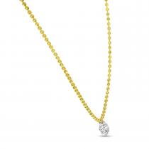 14K Yellow Gold Single Pierced Diamond Dashing Diamond Necklace