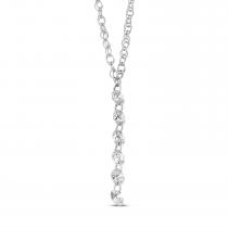 14K White Gold Dashing Diamond Cable Chain Necklace