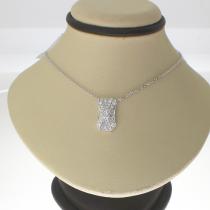 14K White Gold Art Deco Diamond 18^ Necklace