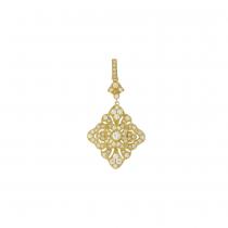 14K Yellow Gold Art Deco Diamond Pendant