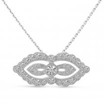 14K White Gold Diamond East West Pendant