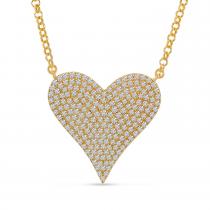 14K Rose Gold Diamond Heart Necklace