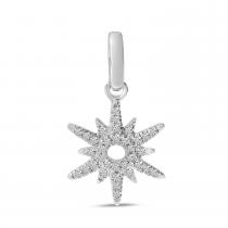 14K White Gold Diamond Star Pendant