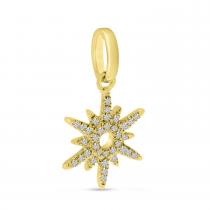 14K Yellow Gold Diamond Star Pendant