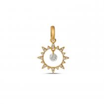 14K Rose Gold Dashing Diamonds Sun Pendant