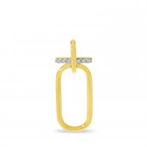 14K Yellow Gold Diamond Wire Paperclip Pendant