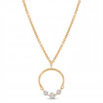 14K Rose Gold Dashing Diamond Half Circle Necklace