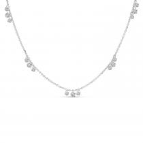 14K White Gold Dashing Diamonds 3-Diamond 5-Station Necklace