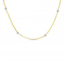 14K Yellow Gold Double-Drilled Diamond By The Yard Necklace