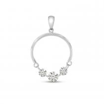 14K White Gold Dashing Diamond Half Circle Pendant