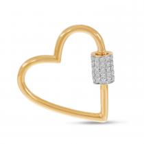 14K Rose Gold Diamond Heart Lock Pendant