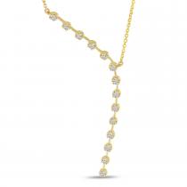 14K Yellow Gold Asymmetrical Diamond Necklace