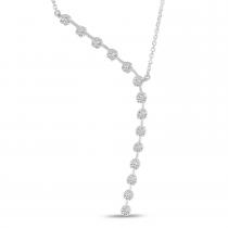 14K White Gold Asymmetrical Diamond Necklace