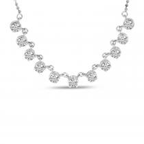 14K White Gold 11 Diamond Necklace