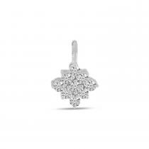 14K White Gold Diamond Clustaire Pendant