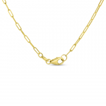 14K Yellow Gold 7-Station Diamond Paperclip Necklace