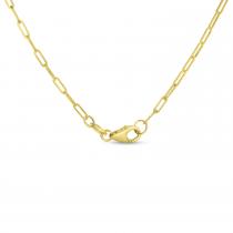 14K Yellow Gold 7-Station Diamond Paperclip Necklace