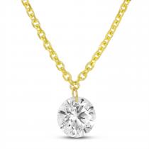 14K Yellow Gold 18 inch Single .50 ct Pierced Diamond Dashing Diamond Necklace