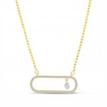 14K Yellow Gold Dashing Diamond In Paperclip Necklace