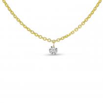 14K Yellow Gold Single Pierced Diamond Cable Chain Necklace