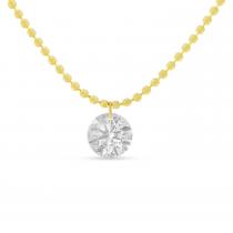 14K Yellow Gold Dashing Diamonds 0.42 ct Single Necklace