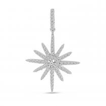 14K White Gold Diamond Starburst Pendant