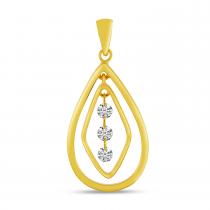 14K Yellow Gold Dashing Diamonds Chandelier Drop Pendant