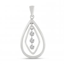 14K White Gold Dashing Diamond Chandelier Pendant