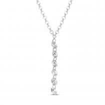 14K White Gold Dashing Diamond Cable Chain Necklace