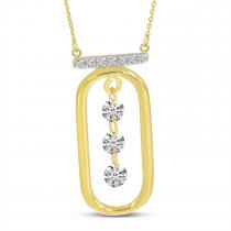 14K Yellow Gold Dashing Diamond Wire Paperclip Necklace