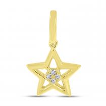 14K Yellow Gold Small Diamond Star Pendant