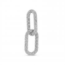 14K White Gold Diamond Interlocking Links Pendant