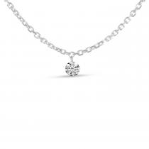 14K Yellow Gold Solitaire Dashing Diamonds 18 inch Necklace