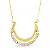 14K Yellow Gold Diamond Arch Necklace