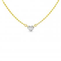 14K Yellow Gold Dashing Diamond Heart Necklace