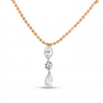 14K Rose Gold Dashing Diamond Pear Drop Necklace