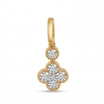 14K Rose Gold Diamond Clover Pendant