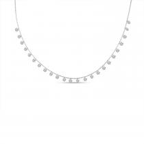 14K White Gold Dashing Diamonds 24 Stone 18 inch Necklace