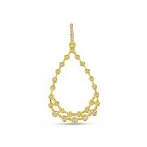 14K Yellow Gold Bubble Teardrop Diamond Pendant