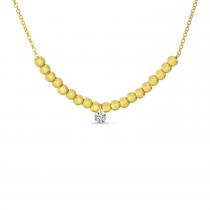 14K Yellow Gold Dashing Diamonds Beaded Necklace